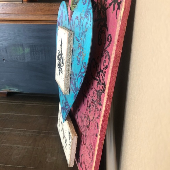 Handmade Wooden & Metal Dimensional LOVE Art - Picture 2 of 3